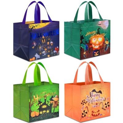 AhfuLife 4PCS Halloween Bags for Trick or Treat,…