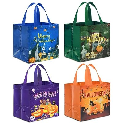 AhfuLife 4PCS Halloween Trick or Treat Gifts Bags…