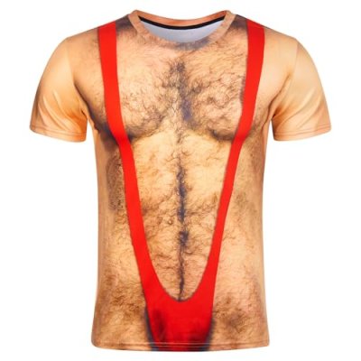 RAISEVERN T Shirt Hairy Chest Mens Cool 3D Print…