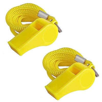 SHUBEIEUMI Whistle, 2 Packs Plastic Whistles With…