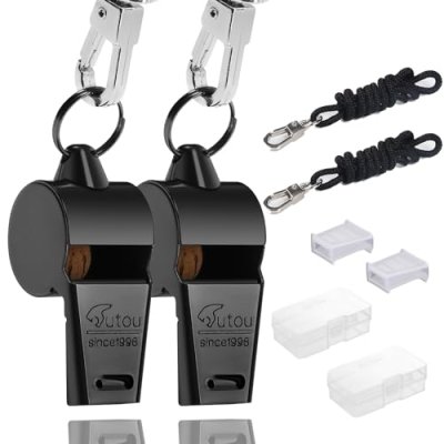 HUTOU Whistle 2 Packs Stainless Steel Coach…