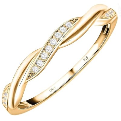 TJC White Cubic Zirconia CZ Crossover Ring for…