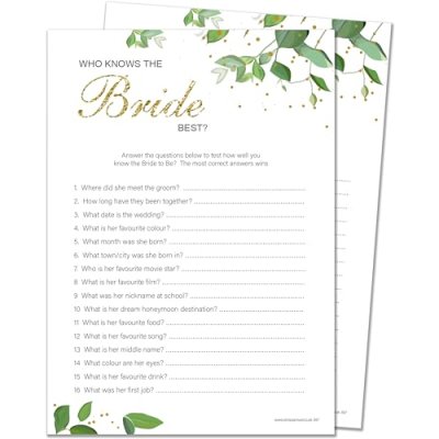 Who Knows The Bride Best Game