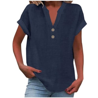 AMhomely Women's Linen T-Shirt