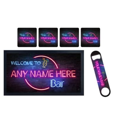 ShopQuality4U Personalise Bar Runner Mat, add-ons…