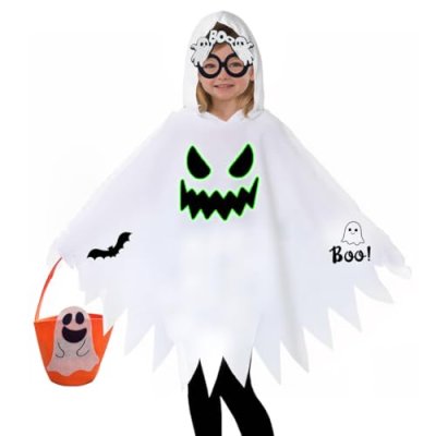 BIOECEUA Ghost Halloween Costumes Kids, Glow in…