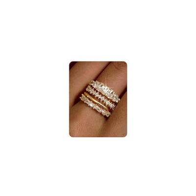 Chriscoco 4 Pcs Gold Rings for Women 14K Gold…