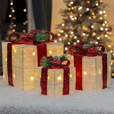 Christmas Light-Up Boxes Set