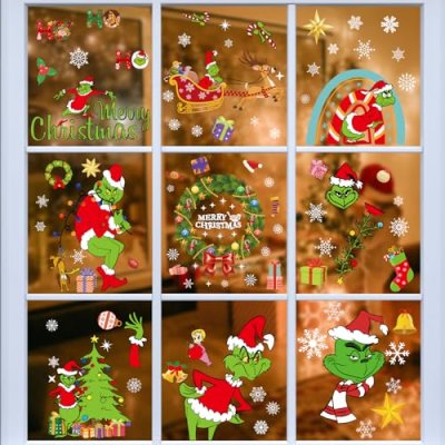 AUAUY Christmas Window Stickers