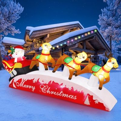 Christmas Inflatable Santa & Reindeer