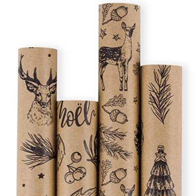 RUSPEPA Christmas Kraft Wrap