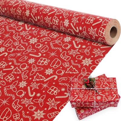 MAMUNU Christmas Wrapping Paper Roll, 43cmx15M…