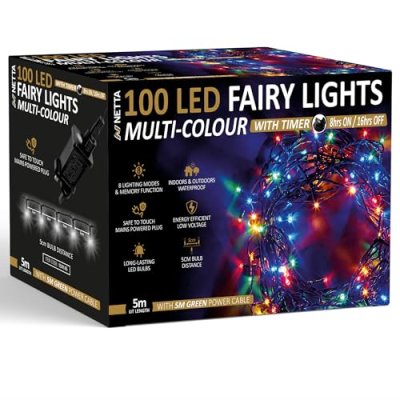 NETTA Christmas Tree Lights 100 LED 5m Fairy…