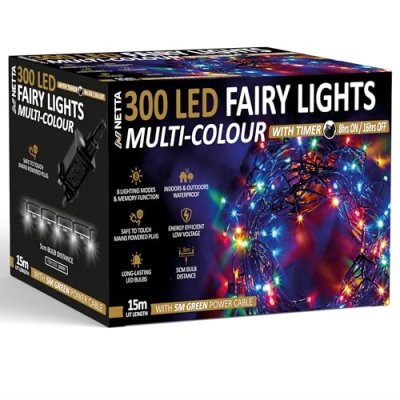 NETTA Christmas Tree Lights 300 LED 15m Fairy…