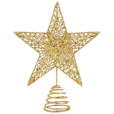 KEYIDO Christmas Tree Topper, Gold 3D Hollow…