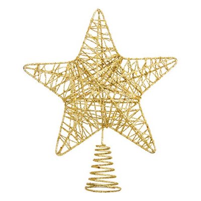 VEYLIN Christmas Tree Topper, Gold Glittered…