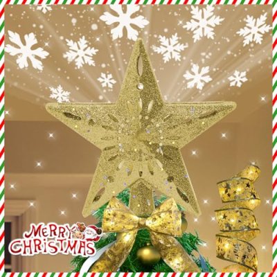 Christmas Tree Star Topper Light Built-in…