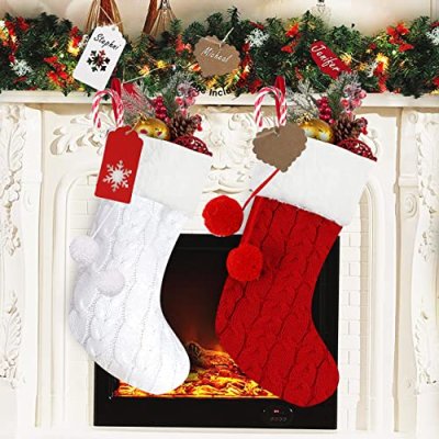 RFAQK Christmas Stockings 2 Pack-Large Rustic…