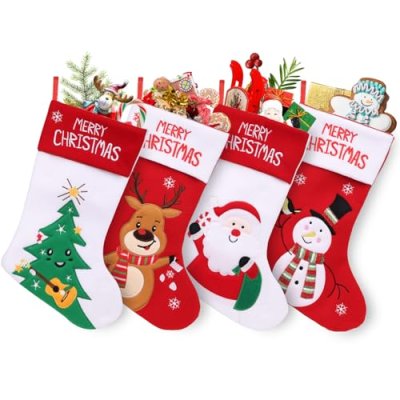 SHAVINGFUN Christmas Stockings 4 Pack, Cartoon…