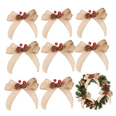 Christmas Burlap Bows Set
