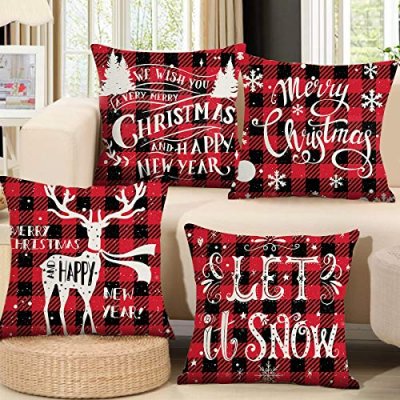 QIFU Christmas Cushion Covers