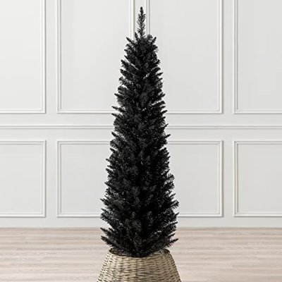 Christow 5ft Black Pencil Christmas Tree