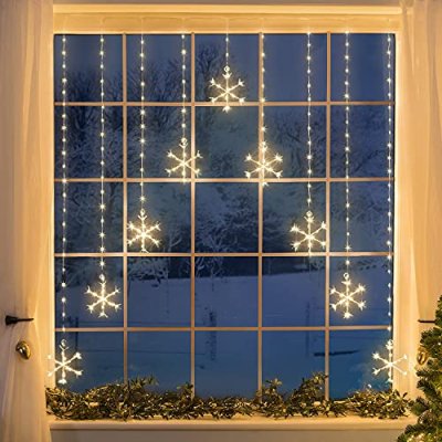Christow Snowflake Curtain Lights