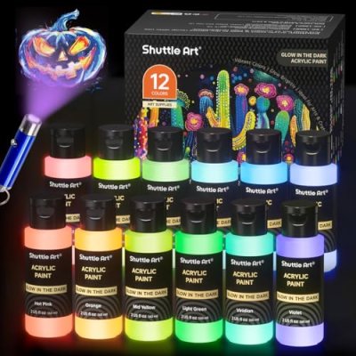 Shuttle Art Glow in the Dark Paints, 12 Colours…