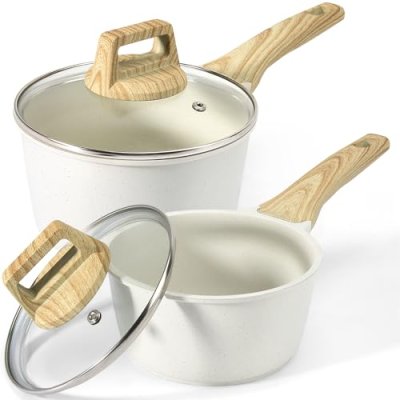 GiPP 1.5L&2.5L Sauce Pan Set with Lid Nonstick -…