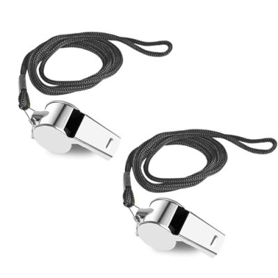 iJiZuo 2 Pack Stainless Steel Whistle, Metal…
