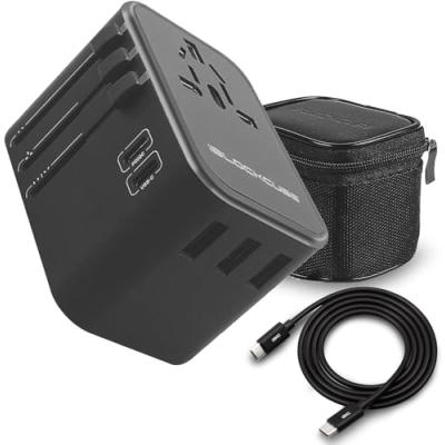 iBlockCube® Travel Adapter with Dual Type C Port