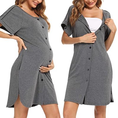 iClosam Women's Maternity Nightdress Button Down…