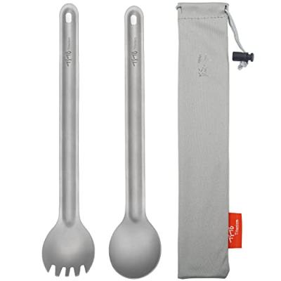 TiTo Titanium Long Handle Spork and Spoon