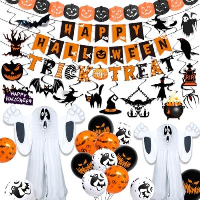 iZoeL Halloween Ghost Decorations Set Scary…