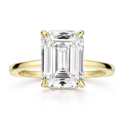 Michooyel 18K Gold Plated 4ct Emerald Cut Cubic…