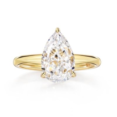 Michooyel 18K Gold Plated Simple 2CT Pear Cubic…