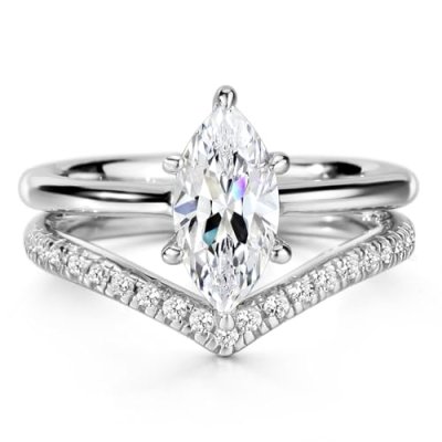 Michooyel S925 1.5ct Marquise Cut 2in1 Engagement…