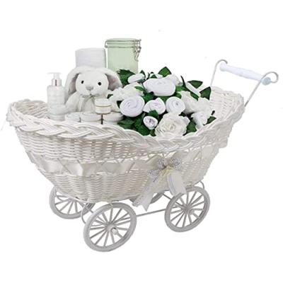 Wicker Baby Pram Hamper