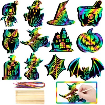 Kids Halloween Scratch Art Set