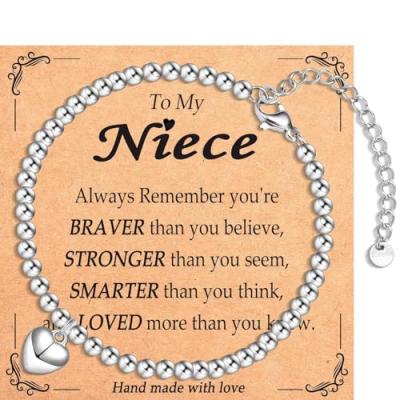 EYQV Niece Gifts Heart Pendant Bracelet