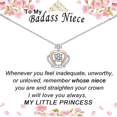VOSAP Niece Silver Crown Necklace