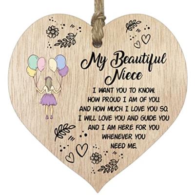 Niece Wooden Heart Sign Plaque