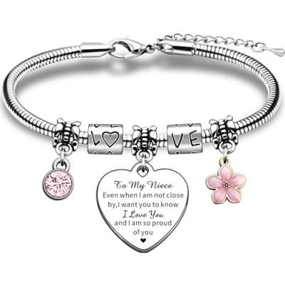 JMIMO Niece Bracelet Charm - Niece Gifts