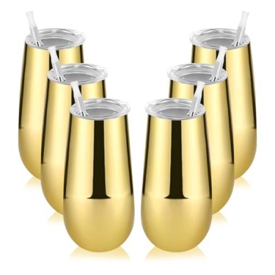 Lifecapido 6 Pack Stemless Champagne Tumblers,…
