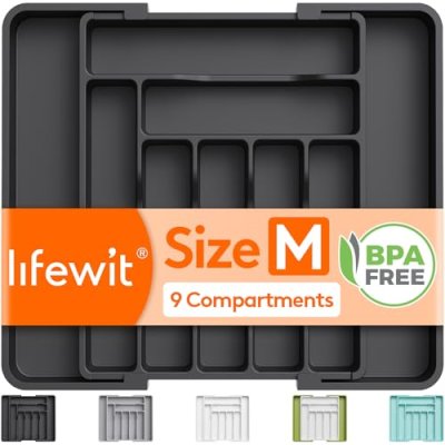 Lifewit Expandable Cutlery Drawer Organiser,…