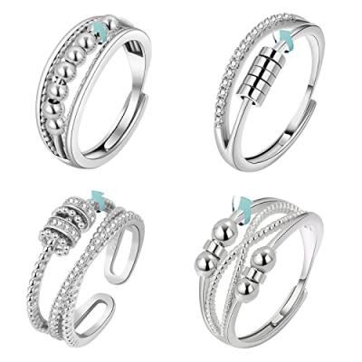 Hifot Anxiety Spinner Ring, Stress Relief Adjustable