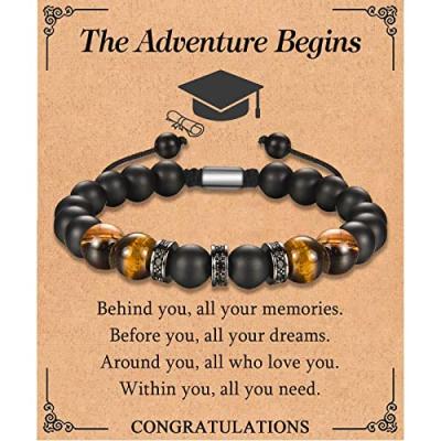 KORAS Tiger Eye Stone Bracelet Graduation Gift