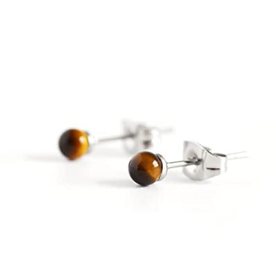 Tiger Eye Stud Earrings for Women