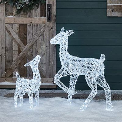 Lights4fun Reindeer & Fawn Light Figures