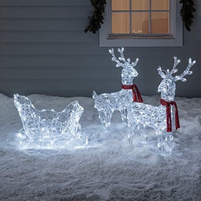 Lights4fun Christmas Reindeer & Sleigh